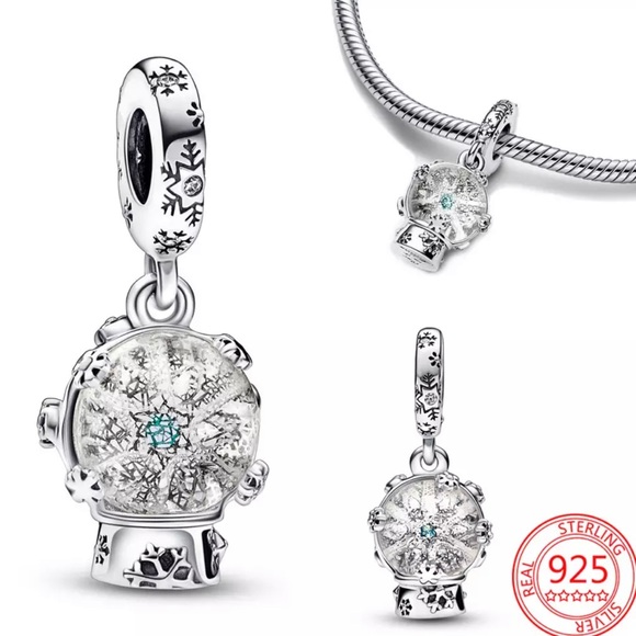 Charm Jewelry - For Pandora - Snowglobe Pendant Charm